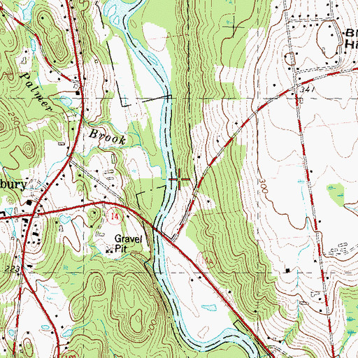 Topographic Map of Palmer Brook, CT