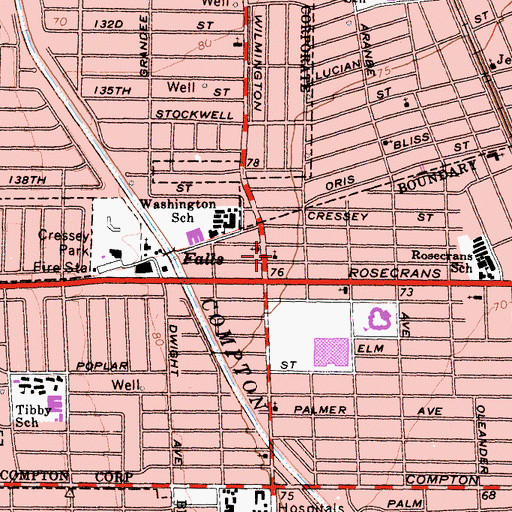 Topographic Map of First Evergreen Missionary Church, CA