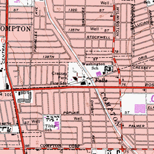 Topographic Map of Saint Philip Lutheran Church, CA