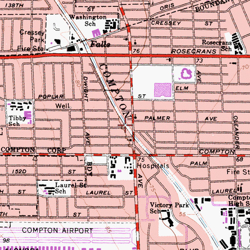 Topographic Map of Agape International Center Outreach, CA