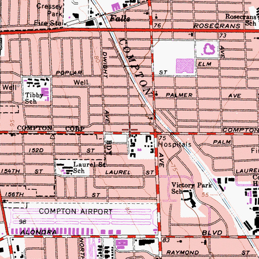 Topographic Map of Now Faith Fellowship Bible Church, CA