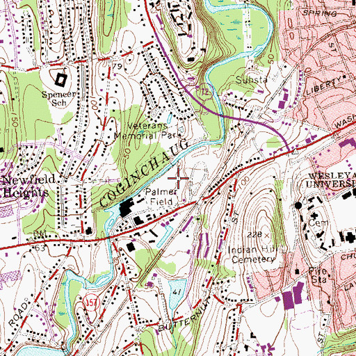 Topographic Map of Palmer Field, CT