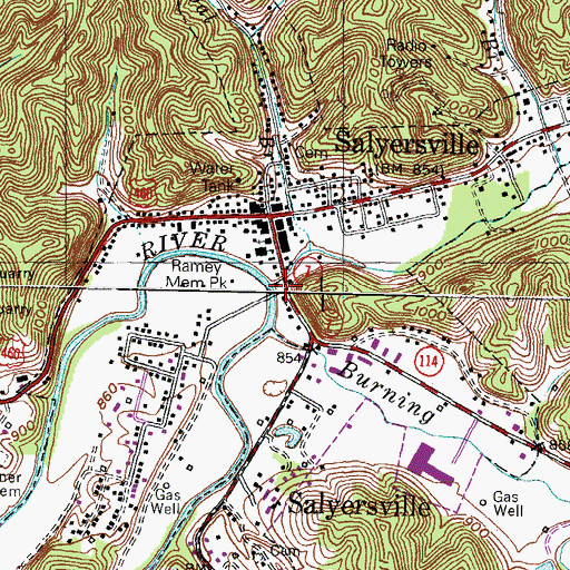 Topographic Map of First Baptist Church, KY