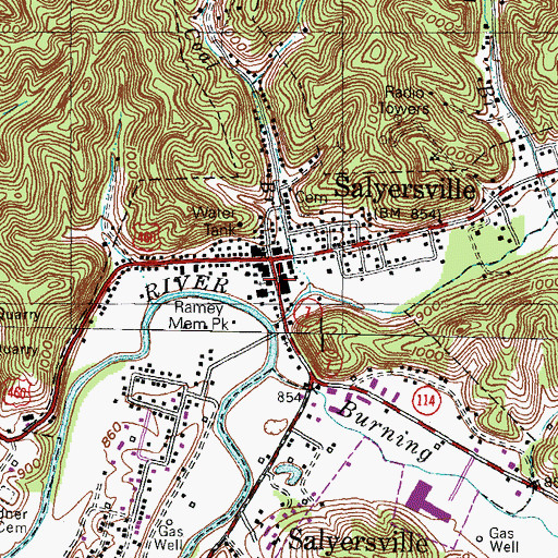 Topographic Map of Prater United Methodist Church, KY