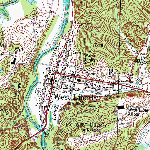 Topographic Map of Morgan County Office Building, KY