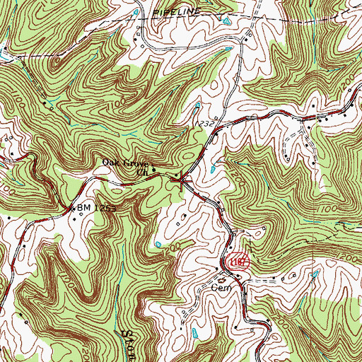 Topographic Map of CCC Trail, KY