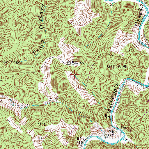Topographic Map of Oak Hill Church of God, KY