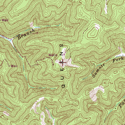 Topographic Map of Adkins White Cemetery, WV