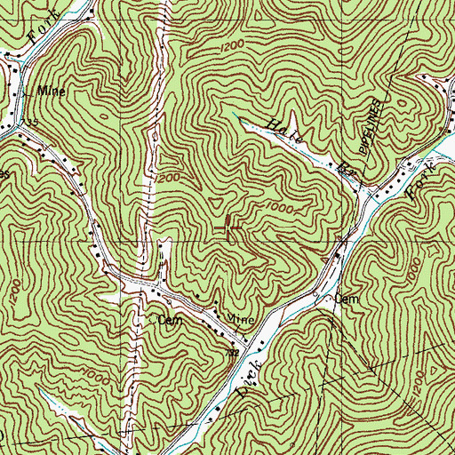 Topographic Map of Burning Fork Community Church, KY
