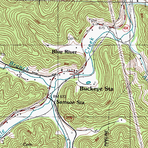 Topographic Map of Mud Creek Baptist Church, KY