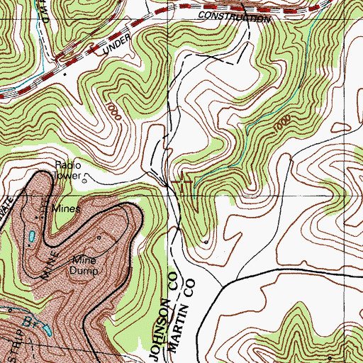 Topographic Map of United States Penetentary at Big Sandy, KY
