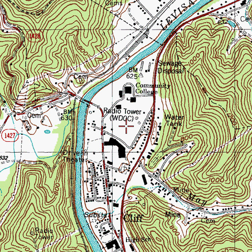 Topographic Map of East Kentucky Science Center, KY