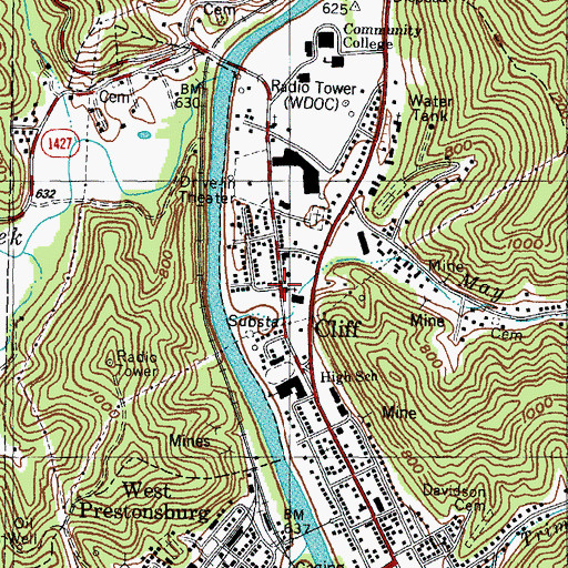 Topographic Map of First Christian Church, KY