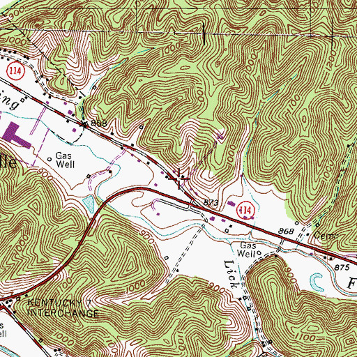 Topographic Map of Saint Lukes Roman Catholic Church, KY