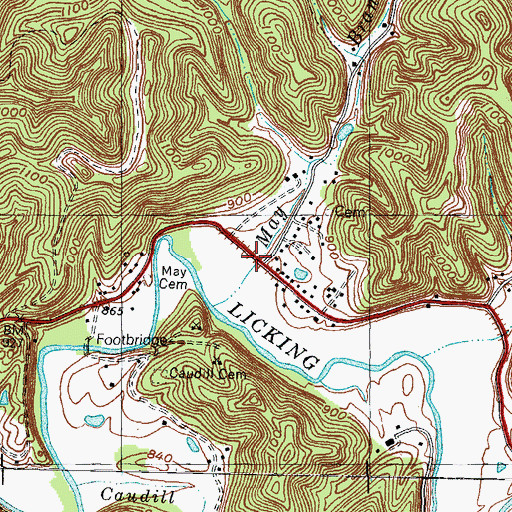 Topographic Map of Emmanuel Baptist Church, KY
