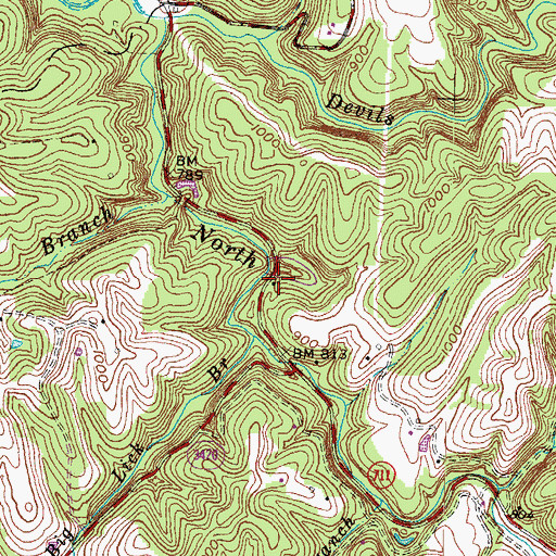 Topographic Map of Lost Point Pentecostal Church, KY