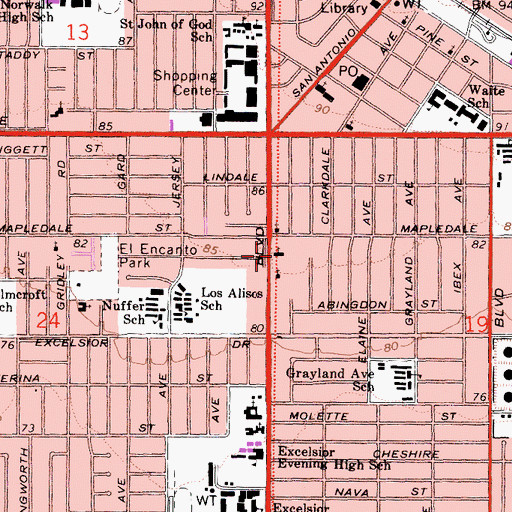 Topographic Map of Calvary Community Assembly of God Church, CA