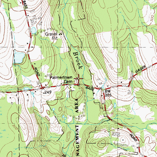 Topographic Map of Palmertown Cemetery, CT