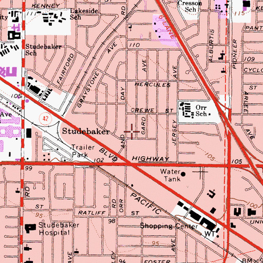 Topographic Map of Truth Ministries International, CA