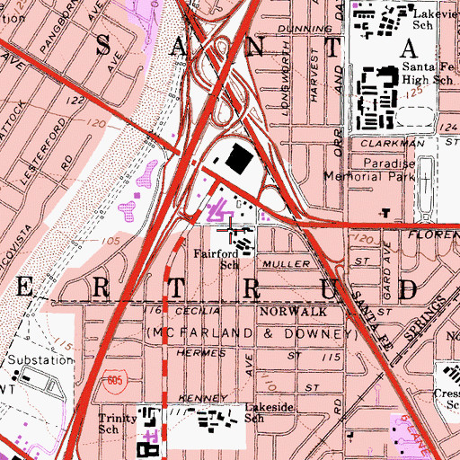 Topographic Map of Redeemer Covenant Church, CA