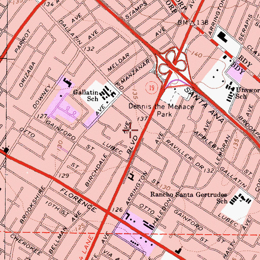 Topographic Map of La Vina Christian Center, CA