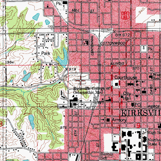 Topographic Map of Forest-Llewellyn Cemetery, MO