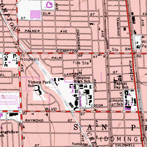 Topographic Map of Saint Timothy's Episcopal Church, CA