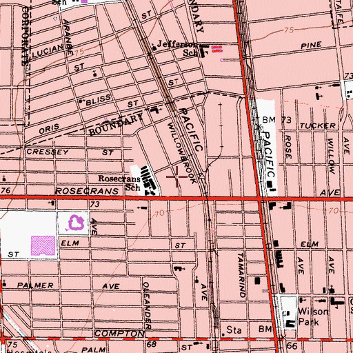 Topographic Map of Communtiy Chapel, CA