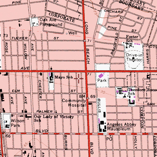 Topographic Map of McNair Christian Academy, CA