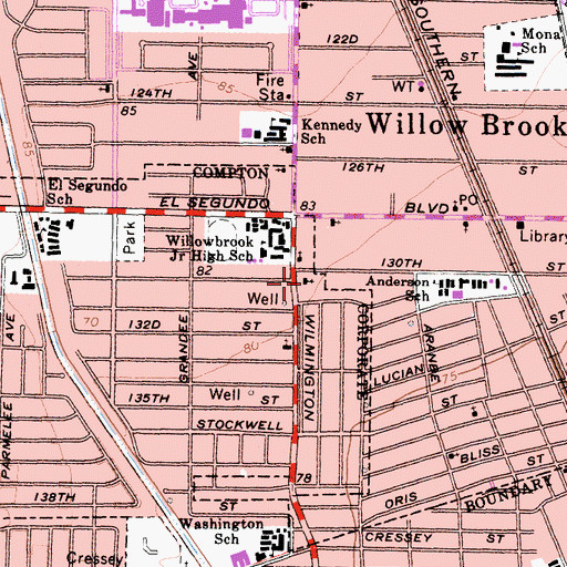 Topographic Map of Crossroads United Methodist Church, CA