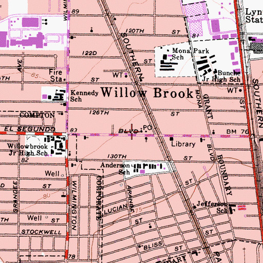 Topographic Map of Second Benevolent Baptist Church, CA
