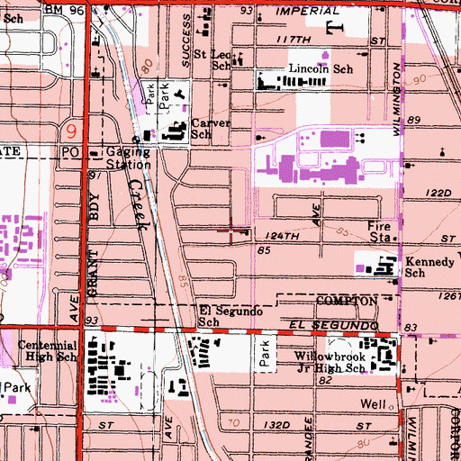 Topographic Map of Ajalon Temple of Truth Baptist Church, CA
