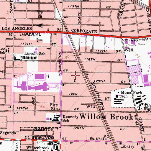 Topographic Map of Fellowship Baptist Church, CA