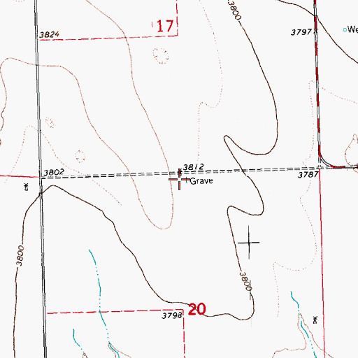 Topographic Map of Long Family Cemetery, CO