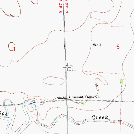 Topographic Map of Pleasant Valley Methodist Church Cemetery, CO
