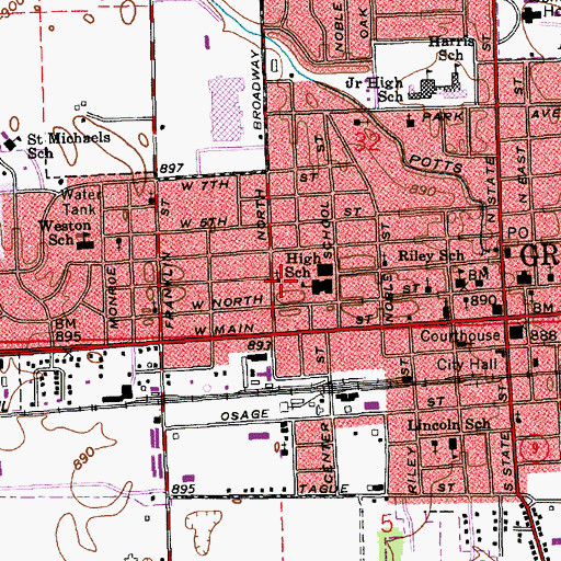 Topographic Map of Church of God, IN