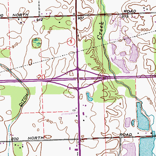 Topographic Map of Interchange 104, IN