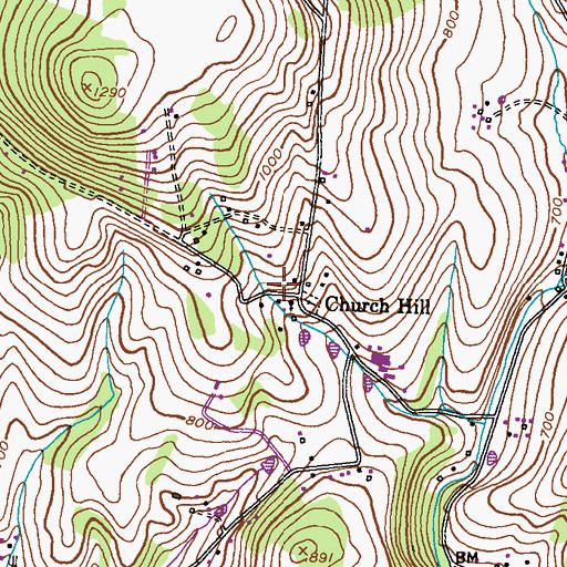 Topographic Map of Summers Family Cemetery, MD