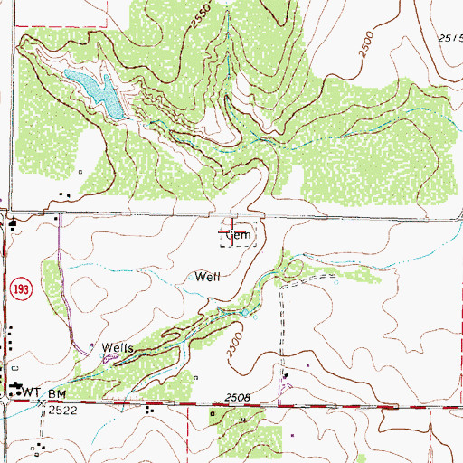 Topographic Map of Afton Cemetery, TX