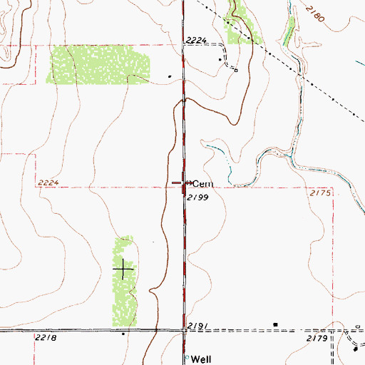 Topographic Map of Steele Hill Cemetery, TX
