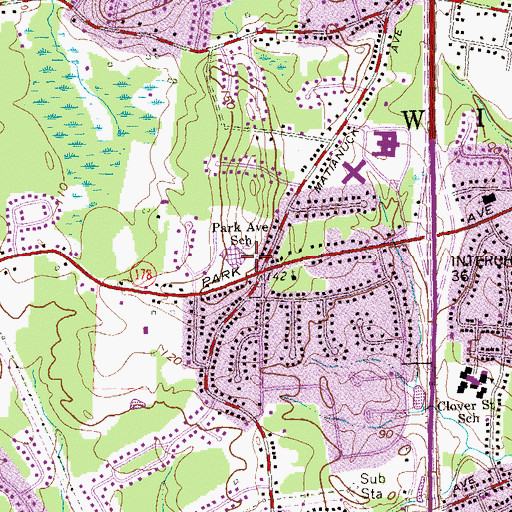 Topographic Map of JFK Elementary School, CT