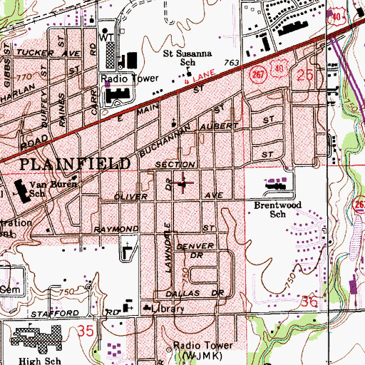 Topographic Map of Hope United Presbyterian Church, IN