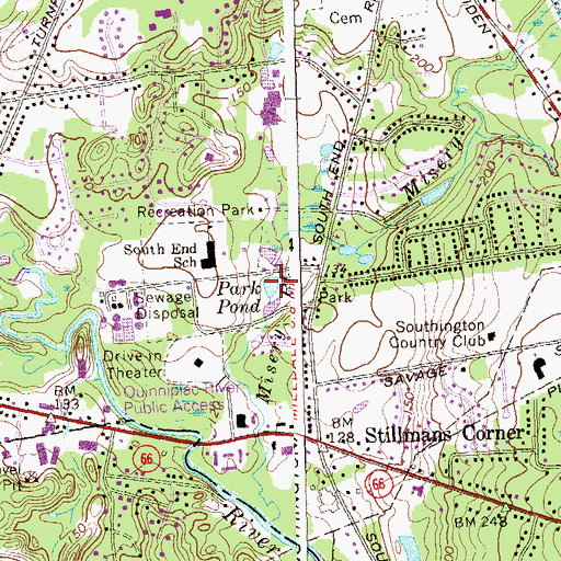 Topographic Map of Park Pond, CT