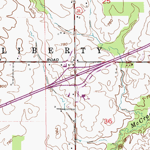 Topographic Map of Interchange 59, IN