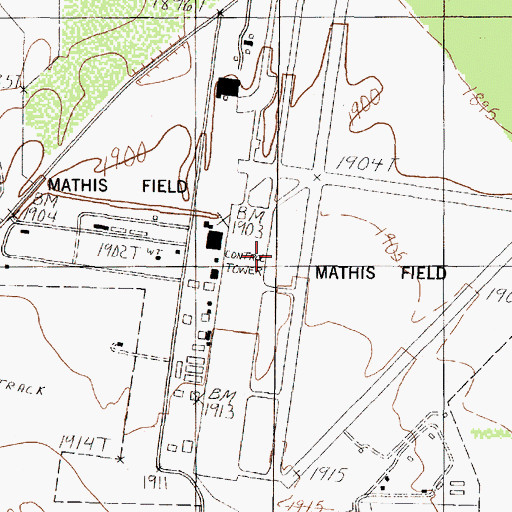 Topographic Map of San Angelo Army Air Field (historical), TX