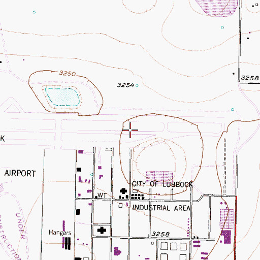 Topographic Map of South Plains Army Air Field (historical), TX
