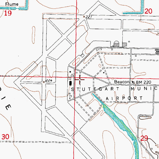 Topographic Map of Stuttgart Army Air Field (historical), AR