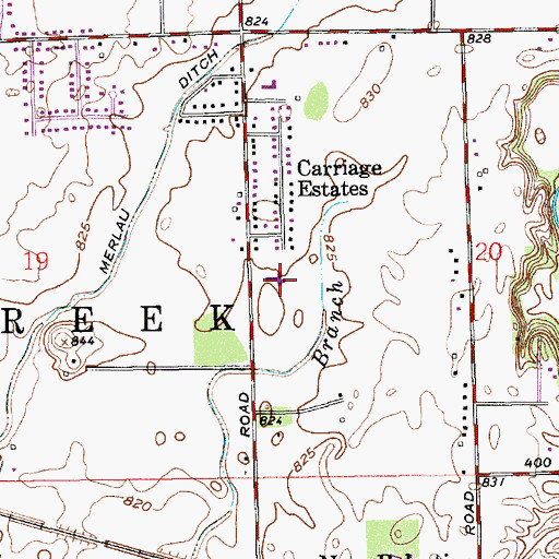 Topographic Map of New Palestine United Methodist Church, IN