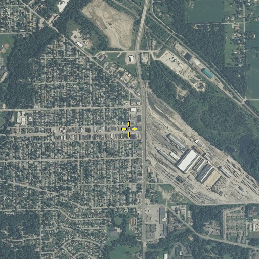 Aerial/Satellite Image of Beech Grove Post Office, IN