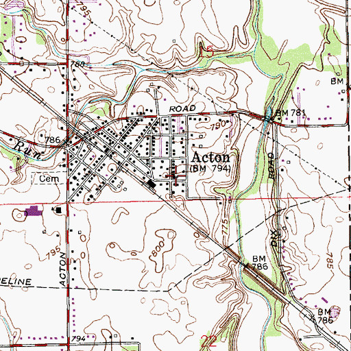Topographic Map of Mount Calvary Baptist Church, IN